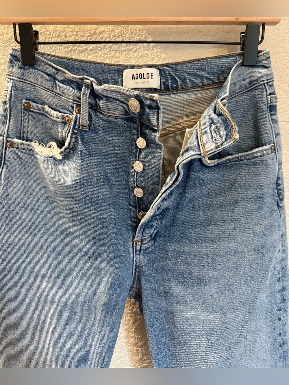 AGOLDE-- Riley Long High Rise Straight Jeans - Picture 4 of 6